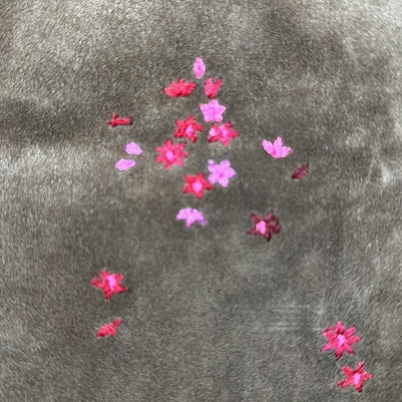 Ann Taylor Vintage Brown Italian Suede Floral Embroidered Skirt - Picture 8 of 8